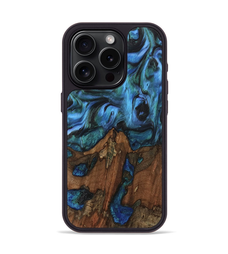 iPhone 15 Pro Wood Phone Case - Christy (Blue, 741984)