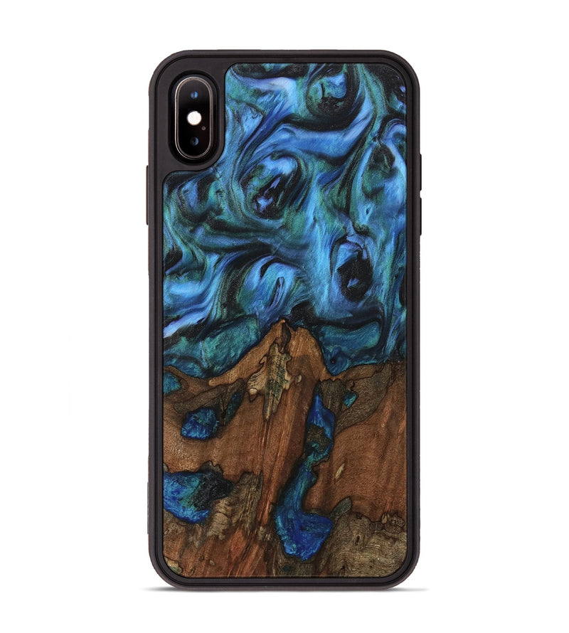 iPhone Xs Max Wood Phone Case - Christy (Blue, 741984)