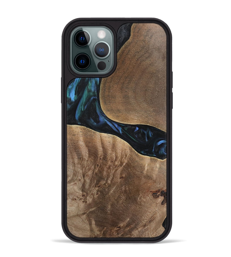 iPhone 12 Pro Max Wood Phone Case - Aron (Blue, 741988)