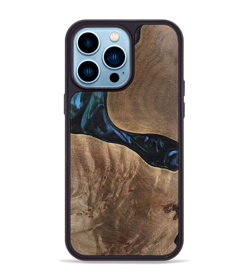 iPhone 14 Pro Max Wood Phone Case - Aron (Blue, 741988)