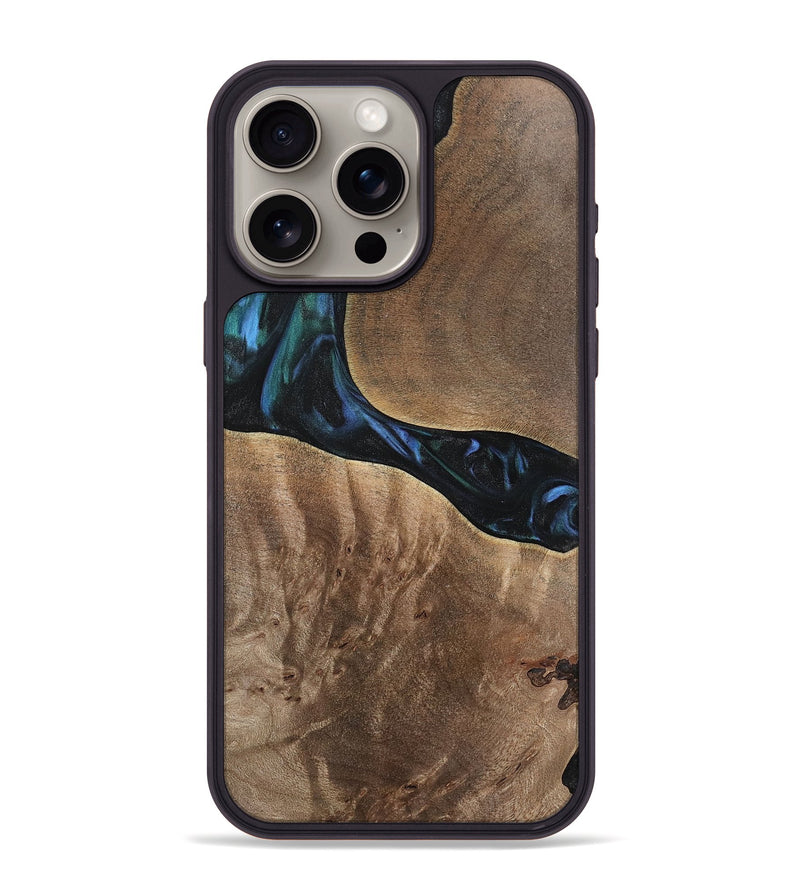 iPhone 15 Pro Max Wood Phone Case - Aron (Blue, 741988)