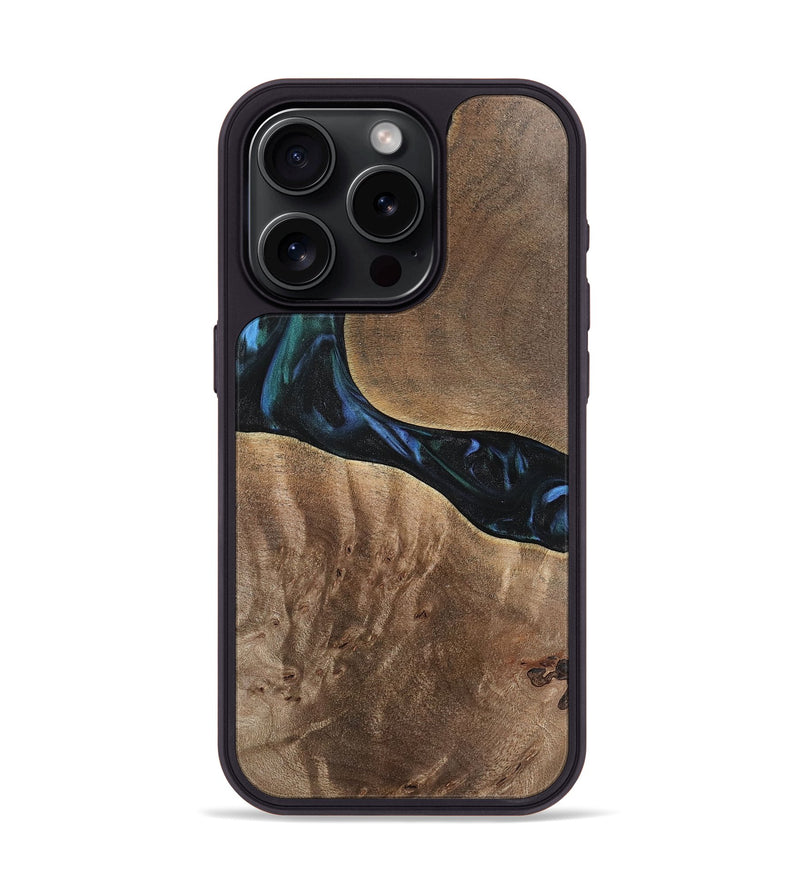 iPhone 15 Pro Wood Phone Case - Aron (Blue, 741988)