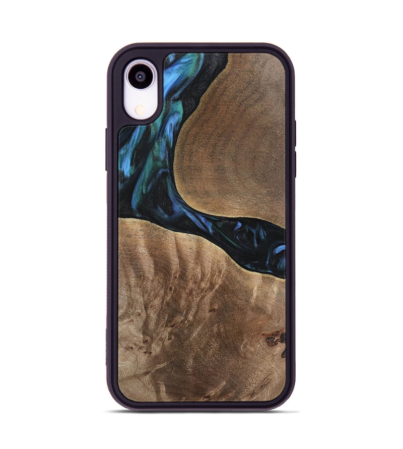 iPhone Xr Wood Phone Case - Aron (Blue, 741988)