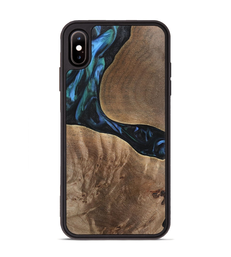 iPhone Xs Max Wood Phone Case - Aron (Blue, 741988)