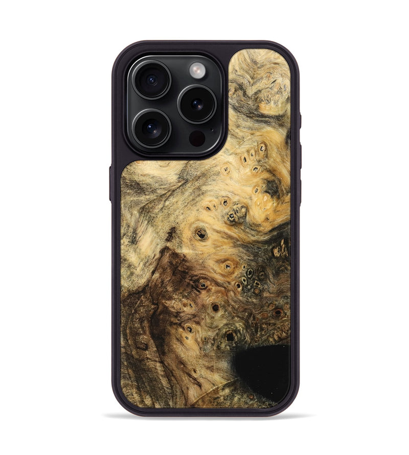 iPhone 15 Pro Wood Phone Case - Mewa (Wood Burl, 742000)