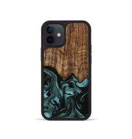 iPhone 12 mini Wood Phone Case - Benet (Green, 742001)