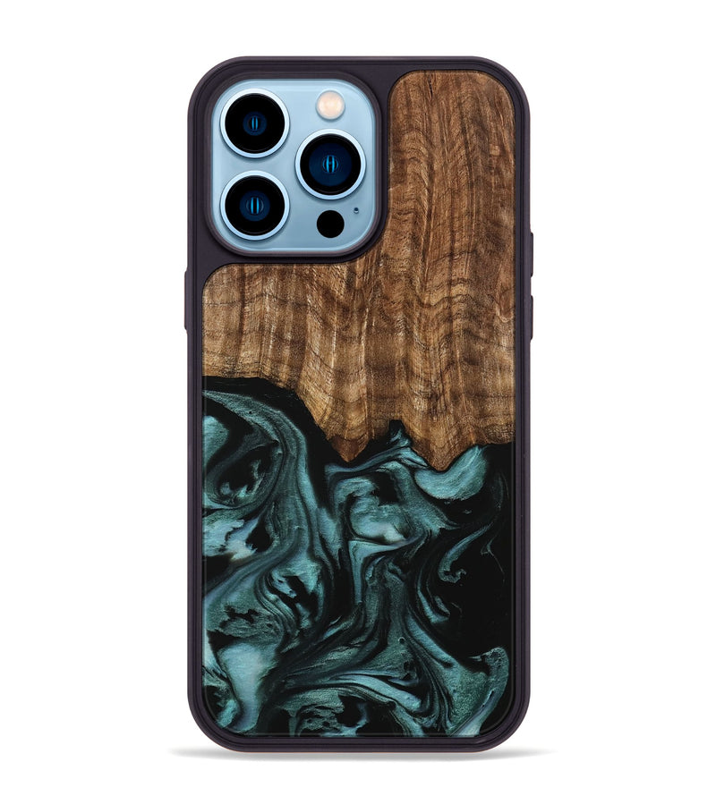 iPhone 14 Pro Max Wood Phone Case - Benet (Green, 742001)