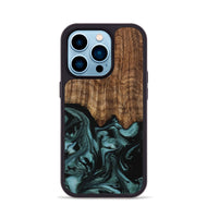 iPhone 14 Pro Wood Phone Case - Benet (Green, 742001)