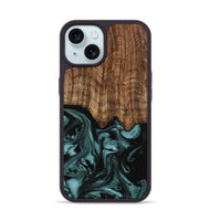 iPhone 15 Wood Phone Case - Benet (Green, 742001)