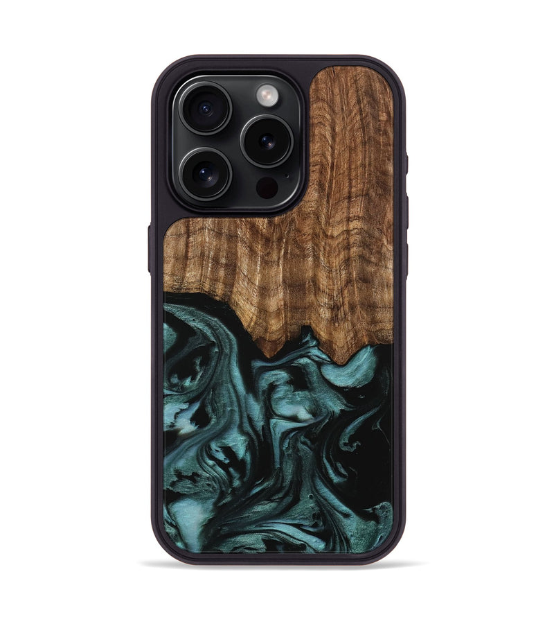 iPhone 15 Pro Wood Phone Case - Benet (Green, 742001)