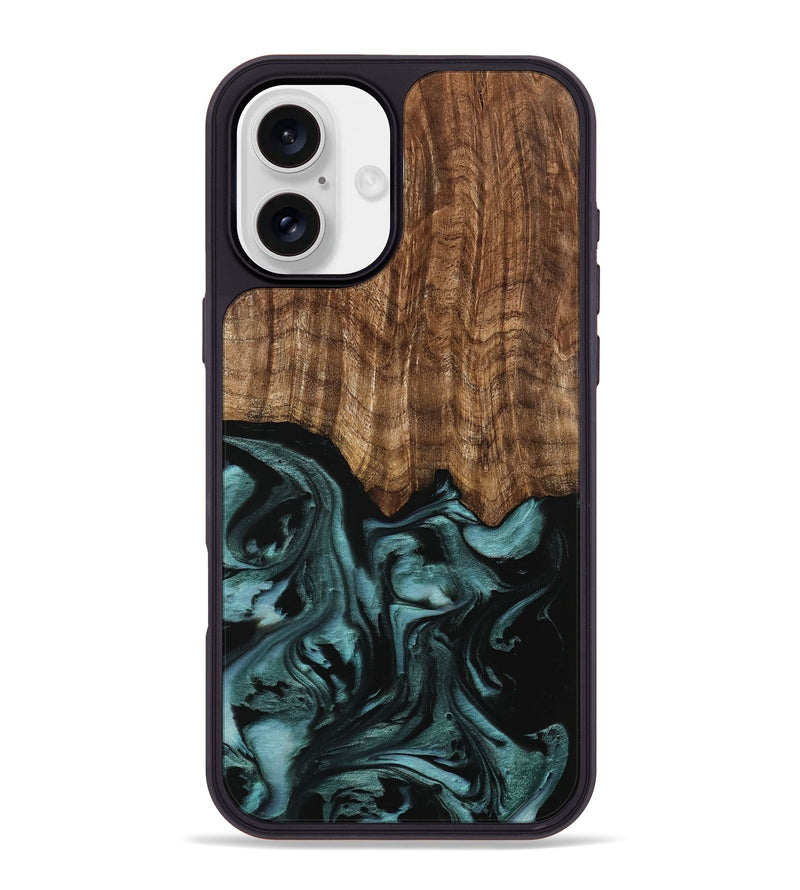 iPhone 16 Plus Wood Phone Case - Benet (Green, 742001)