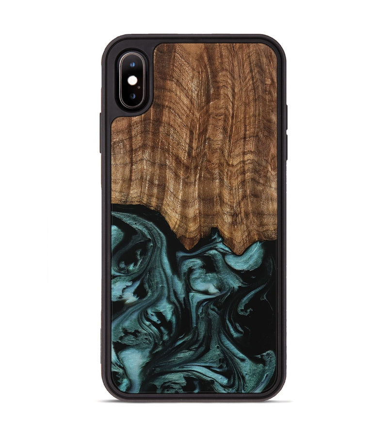 iPhone Xs Max Wood Phone Case - Benet (Green, 742001)