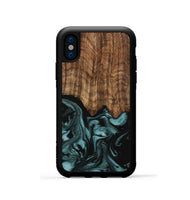 iPhone Xs Wood Phone Case - Benet (Green, 742001)