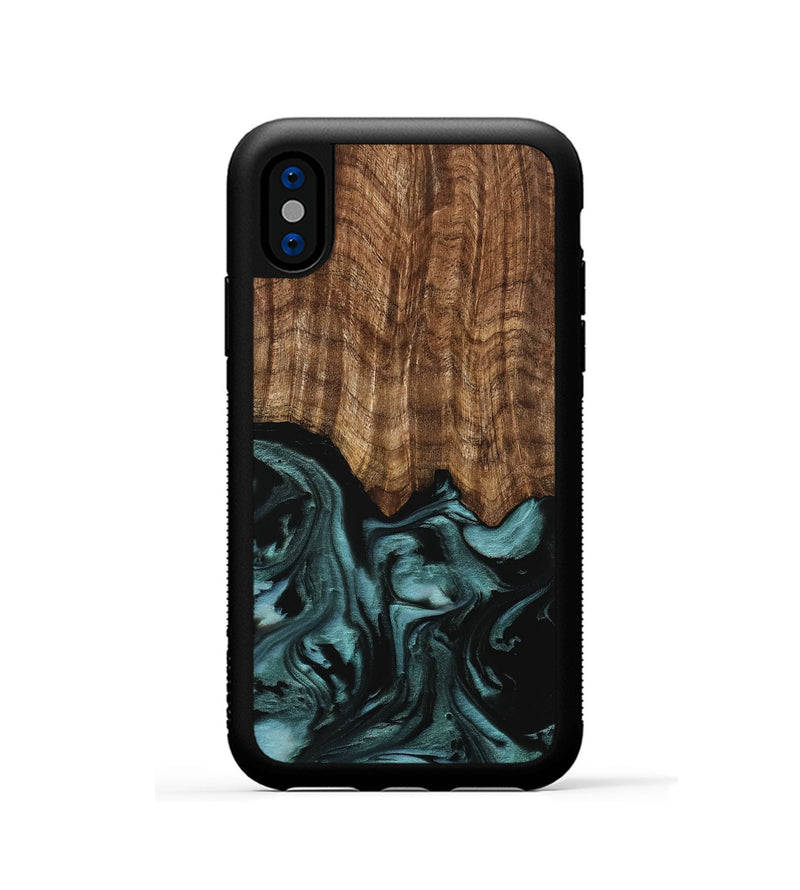 iPhone Xs Wood Phone Case - Benet (Green, 742001)