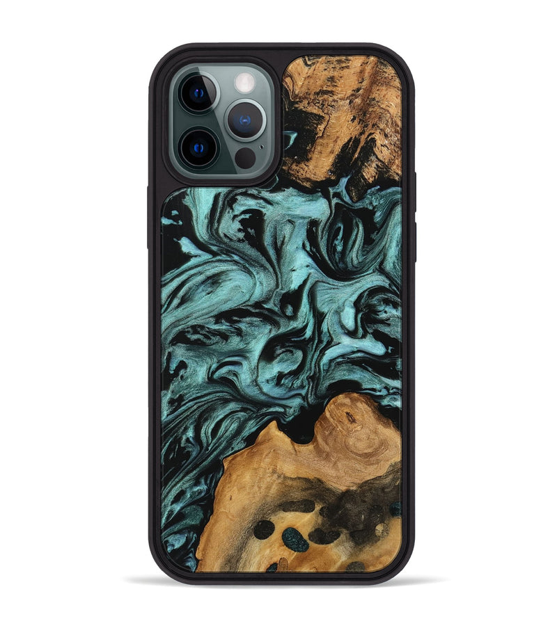 iPhone 12 Pro Max Wood Phone Case - Celesta (Green, 742003)