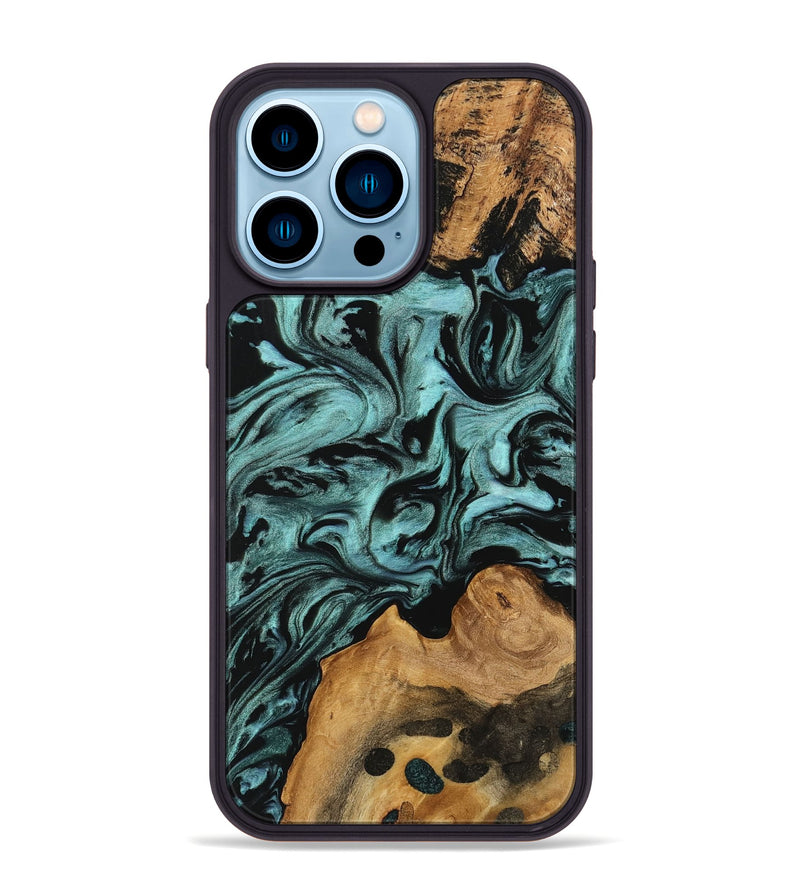 iPhone 14 Pro Max Wood Phone Case - Celesta (Green, 742003)