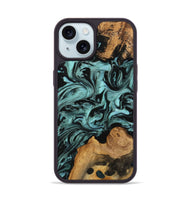 iPhone 15 Wood Phone Case - Celesta (Green, 742003)