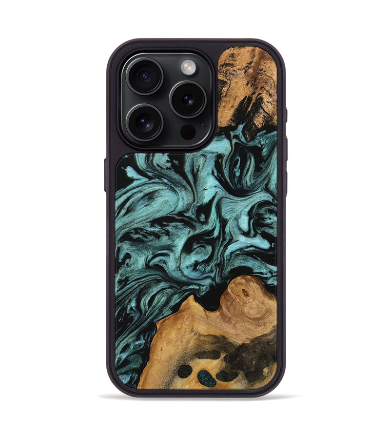 iPhone 15 Pro Wood Phone Case - Celesta (Green, 742003)