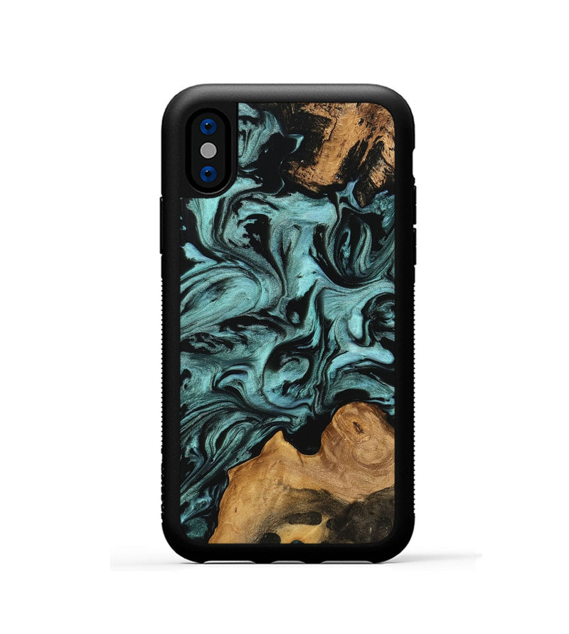 iPhone Xs Wood Phone Case - Celesta (Green, 742003)