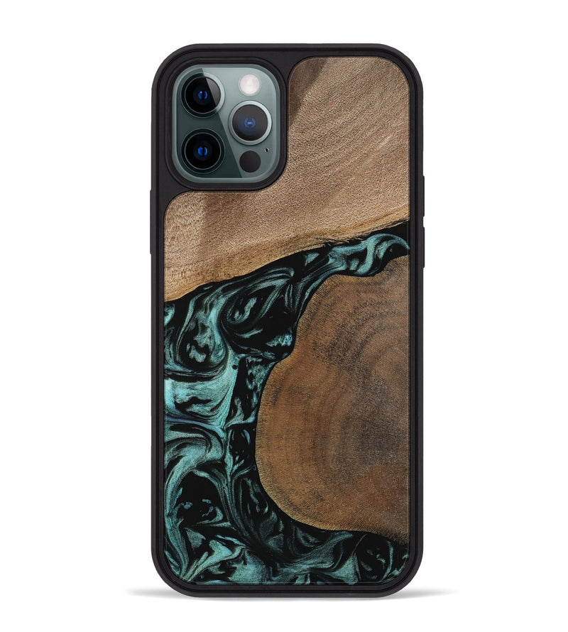 iPhone 12 Pro Max Wood Phone Case - Martina (Green, 742004)