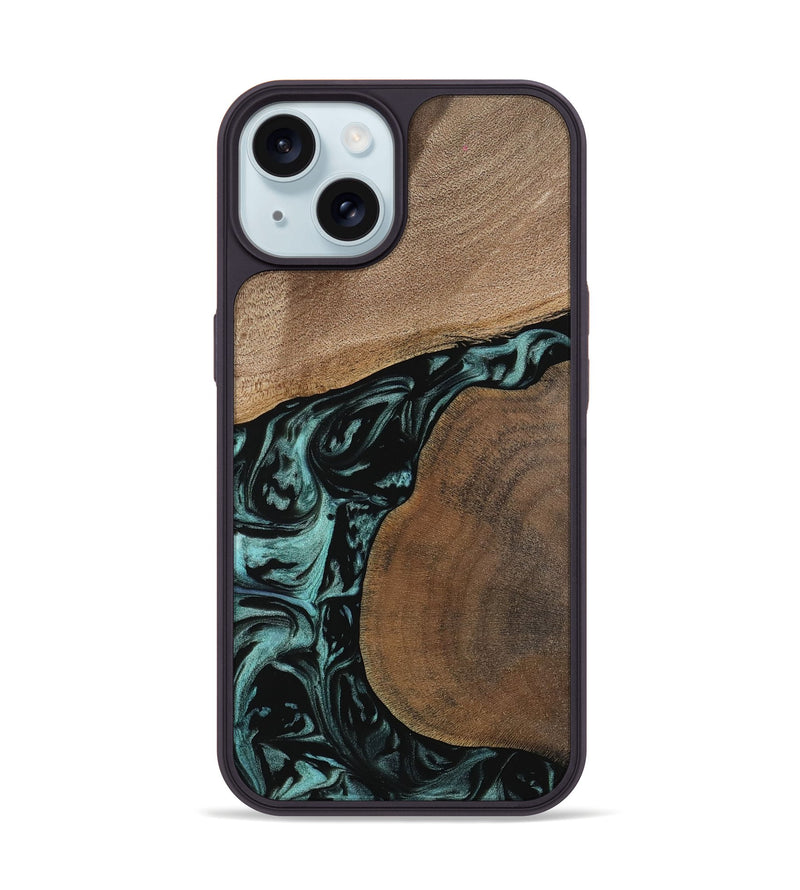 iPhone 15 Wood Phone Case - Martina (Green, 742004)