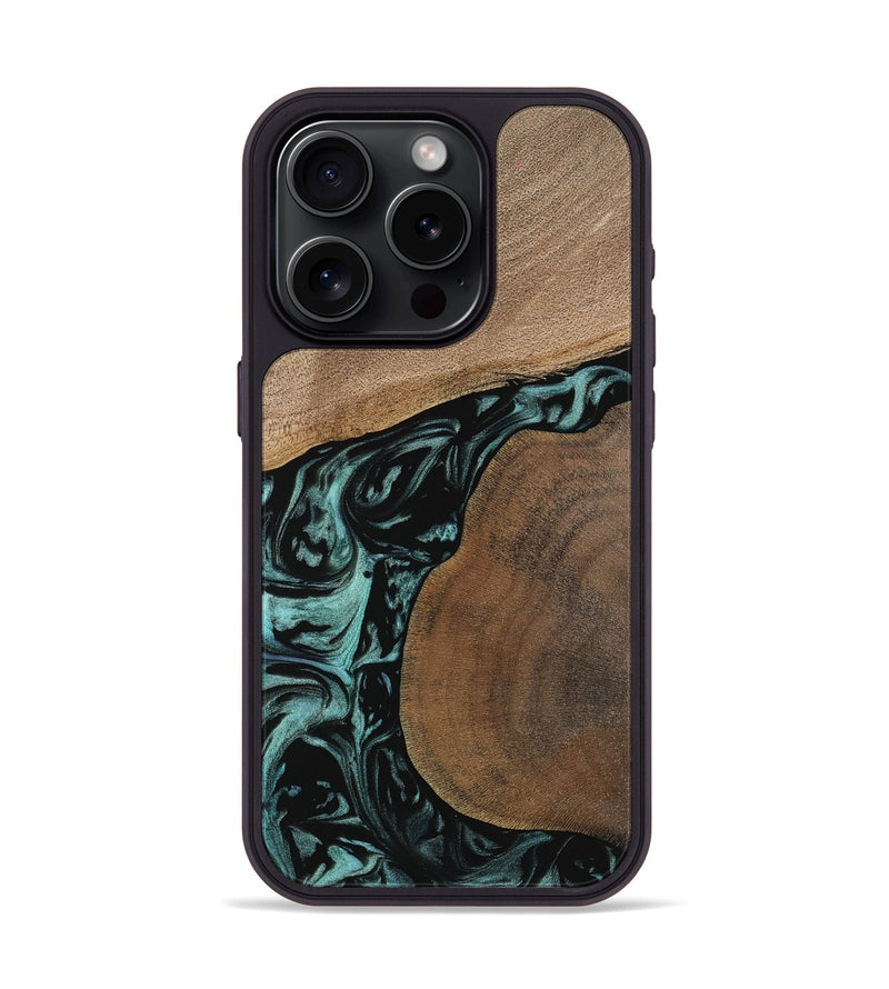 iPhone 15 Pro Wood Phone Case - Martina (Green, 742004)