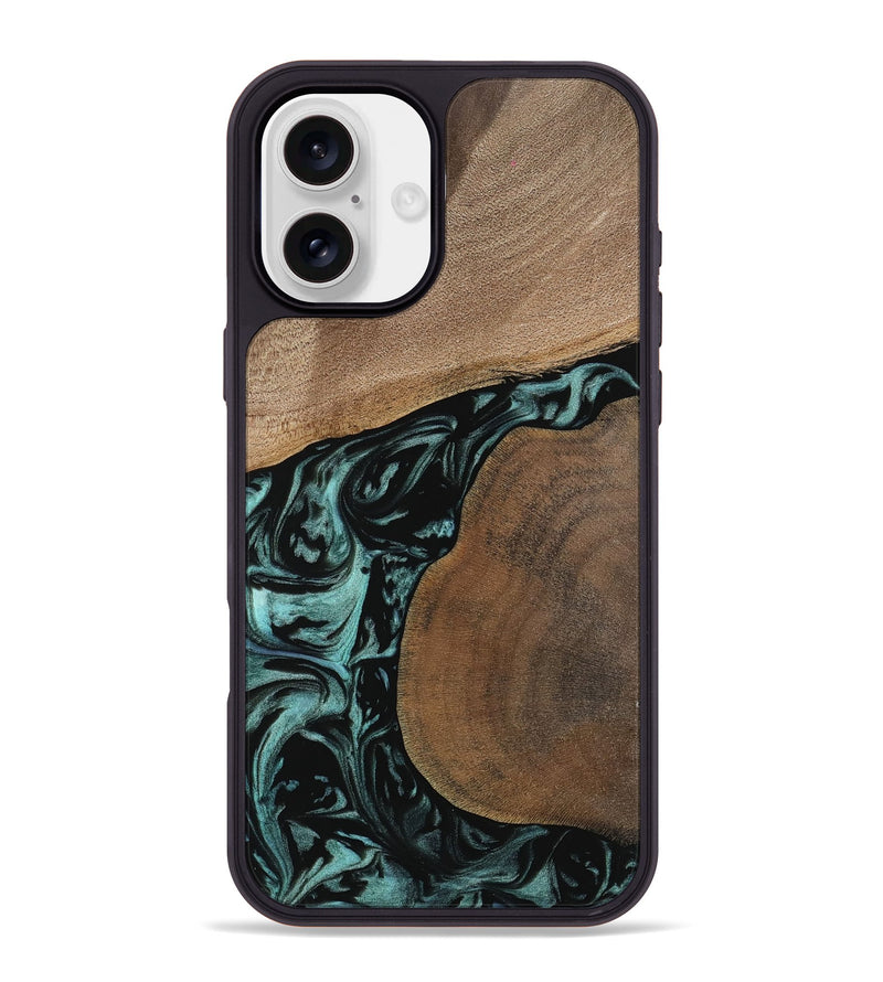 iPhone 16 Plus Wood Phone Case - Martina (Green, 742004)