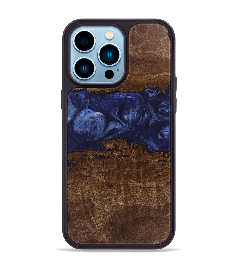 iPhone 14 Pro Max Wood Phone Case - Jayla (Blue, 742006)