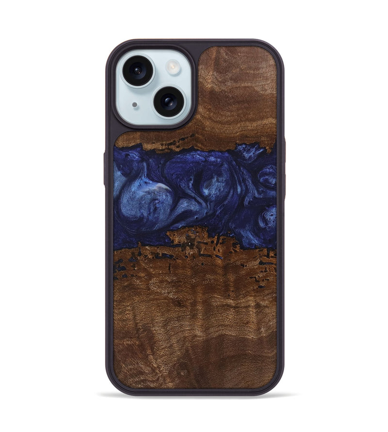 iPhone 15 Wood Phone Case - Jayla (Blue, 742006)