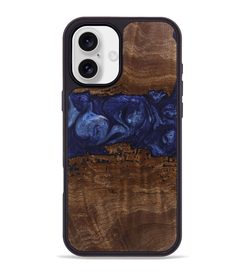 iPhone 16 Plus Wood Phone Case - Jayla (Blue, 742006)