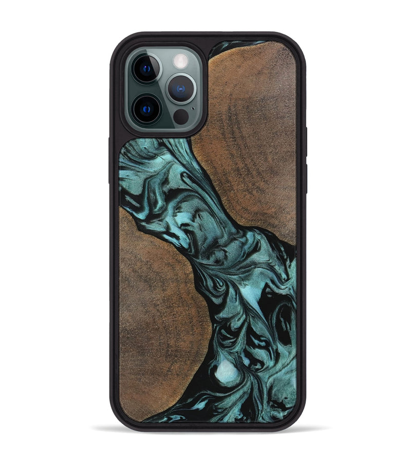 iPhone 12 Pro Max Wood Phone Case - Junette (Green, 742008)