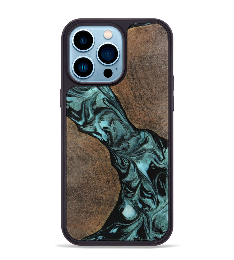 iPhone 14 Pro Max Wood Phone Case - Junette (Green, 742008)