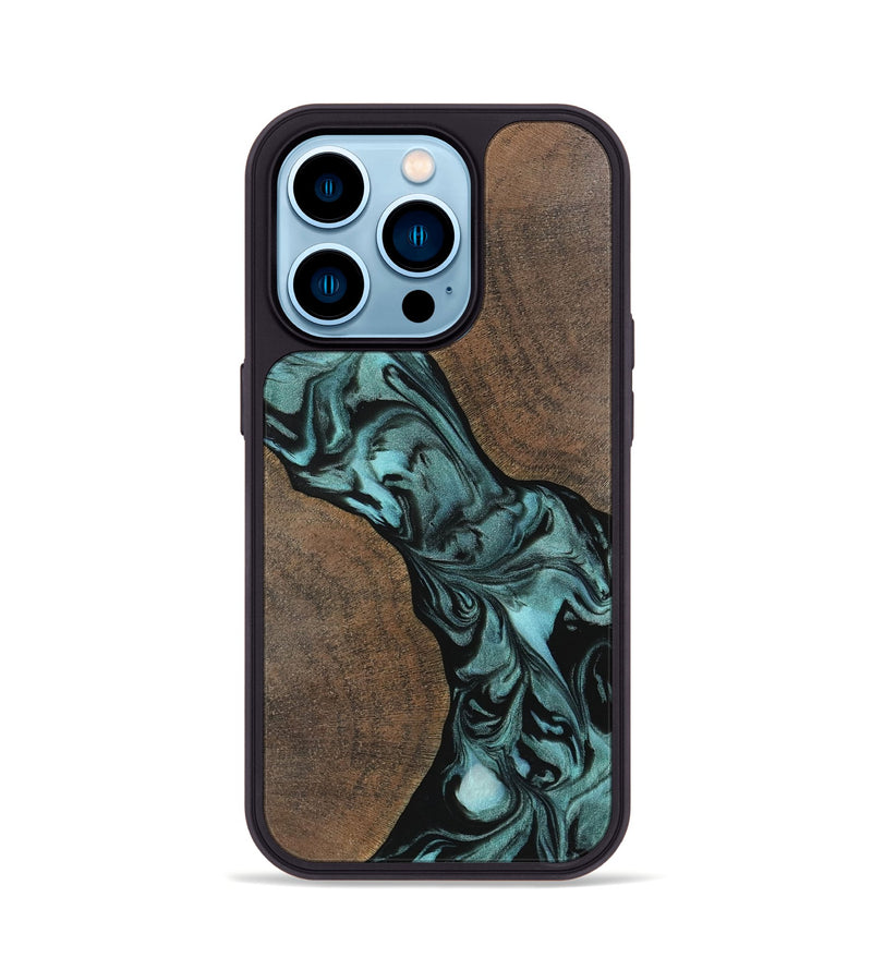 iPhone 14 Pro Wood Phone Case - Junette (Green, 742008)