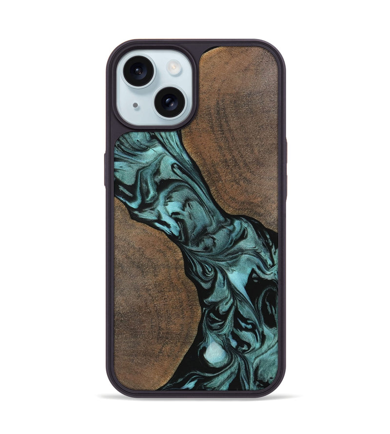 iPhone 15 Wood Phone Case - Junette (Green, 742008)