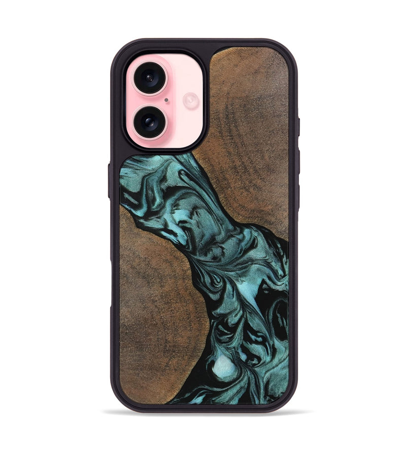 iPhone 16 Wood Phone Case - Junette (Green, 742008)