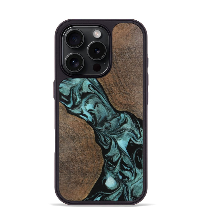 iPhone 16 Pro Wood Phone Case - Junette (Green, 742008)