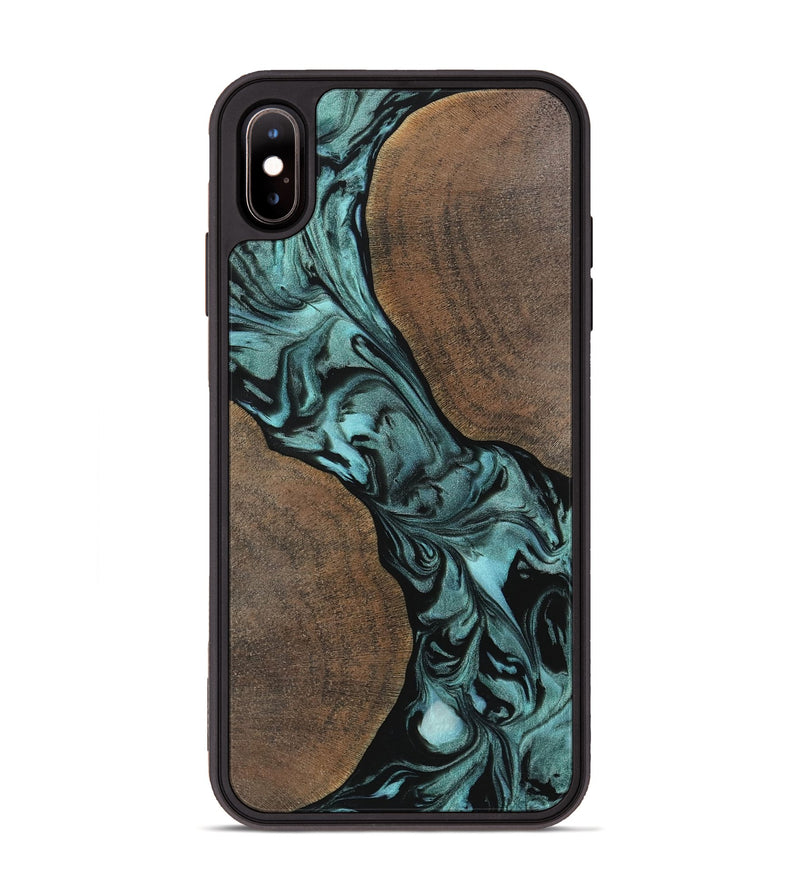 iPhone Xs Max Wood Phone Case - Junette (Green, 742008)