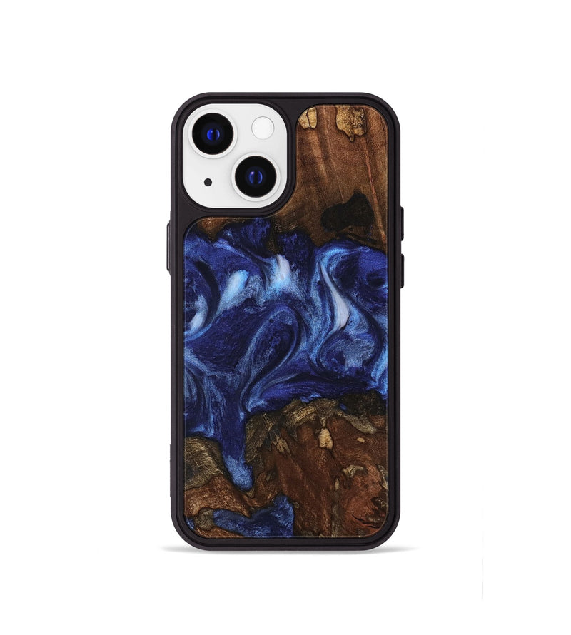 iPhone 13 mini Wood Phone Case - Adena (Blue, 742010)