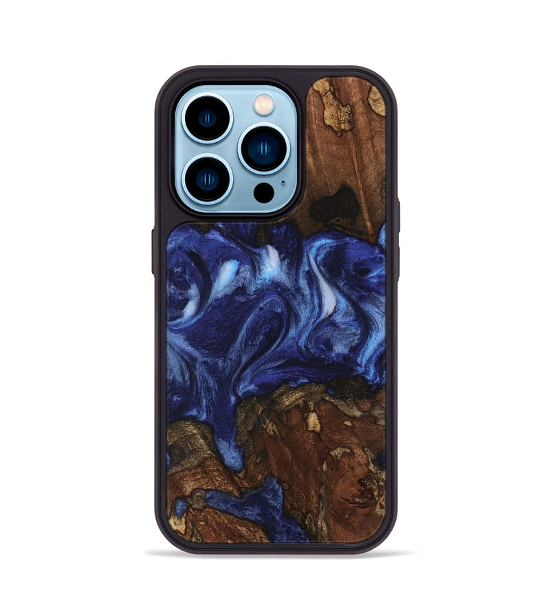 iPhone 14 Pro Wood Phone Case - Adena (Blue, 742010)