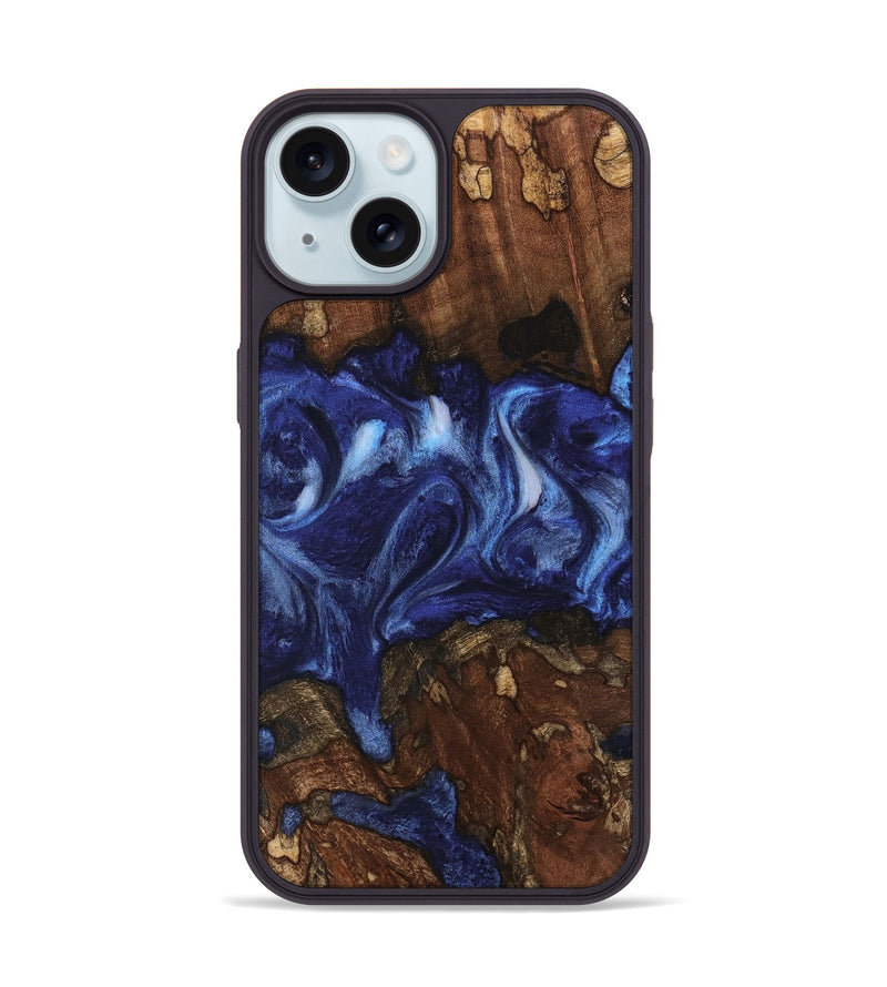 iPhone 15 Wood Phone Case - Adena (Blue, 742010)