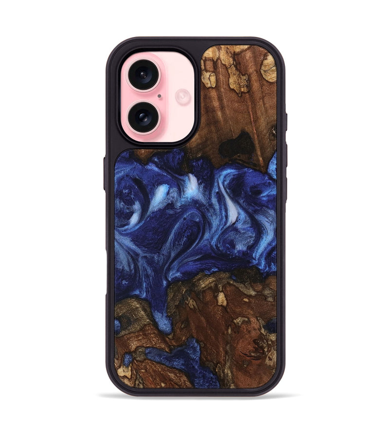 iPhone 16 Wood Phone Case - Adena (Blue, 742010)