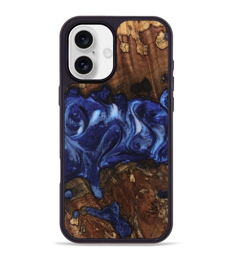 iPhone 16 Plus Wood Phone Case - Adena (Blue, 742010)