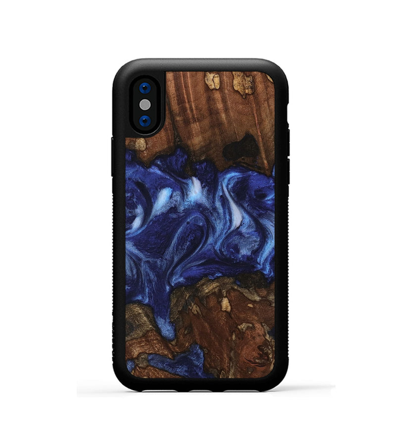 iPhone Xs Wood Phone Case - Adena (Blue, 742010)