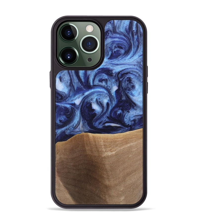 iPhone 13 Pro Max Wood Phone Case - Rena (Blue, 742011)