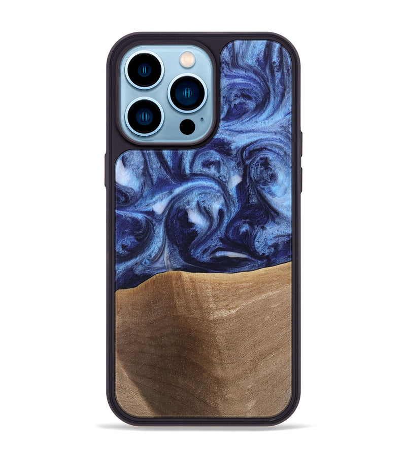 iPhone 14 Pro Max Wood Phone Case - Rena (Blue, 742011)