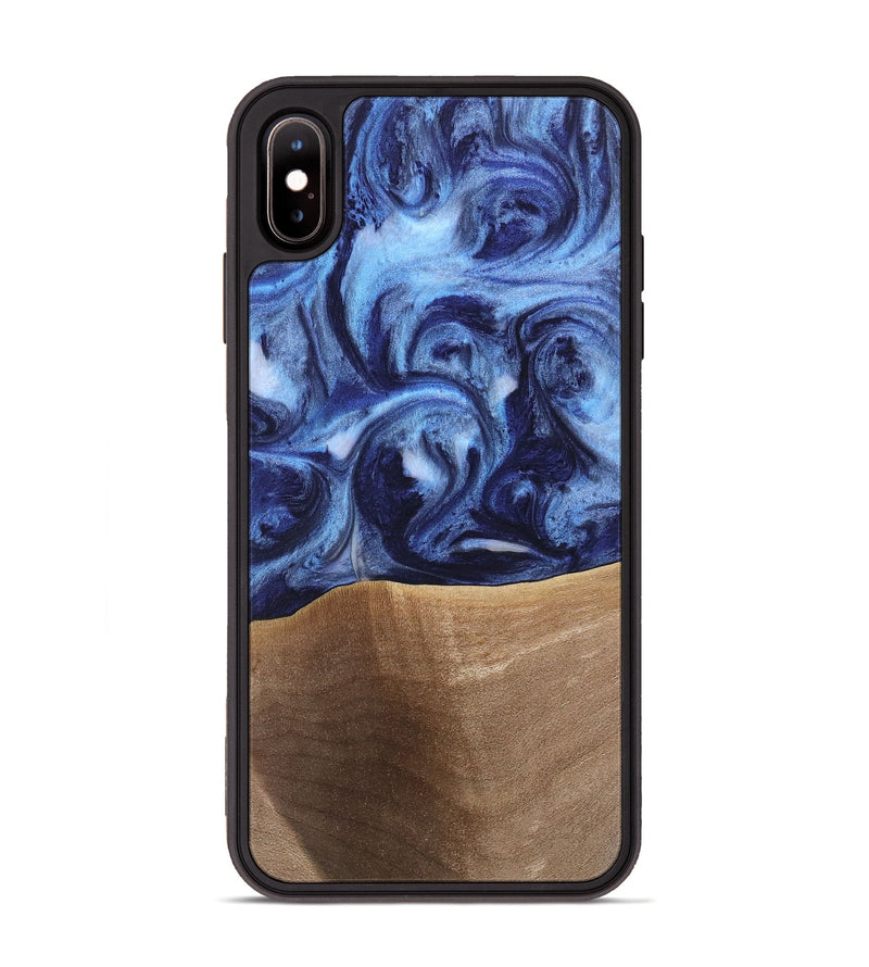 iPhone Xs Max Wood Phone Case - Rena (Blue, 742011)