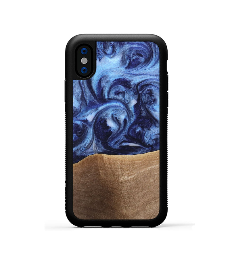 iPhone Xs Wood Phone Case - Rena (Blue, 742011)