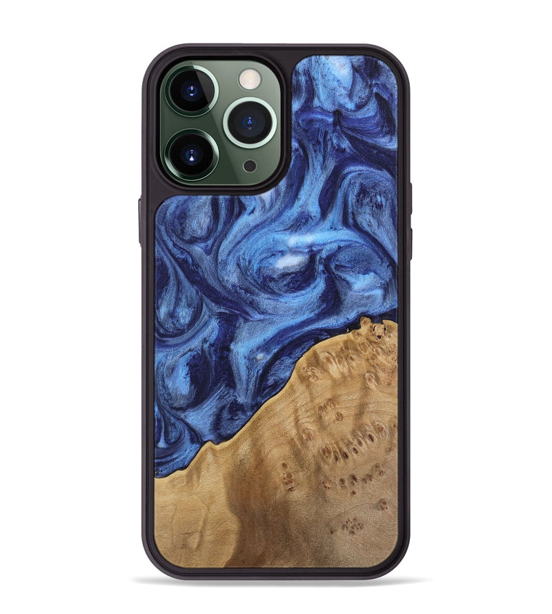 iPhone 13 Pro Max Wood Phone Case - Tammara (Blue, 742013)