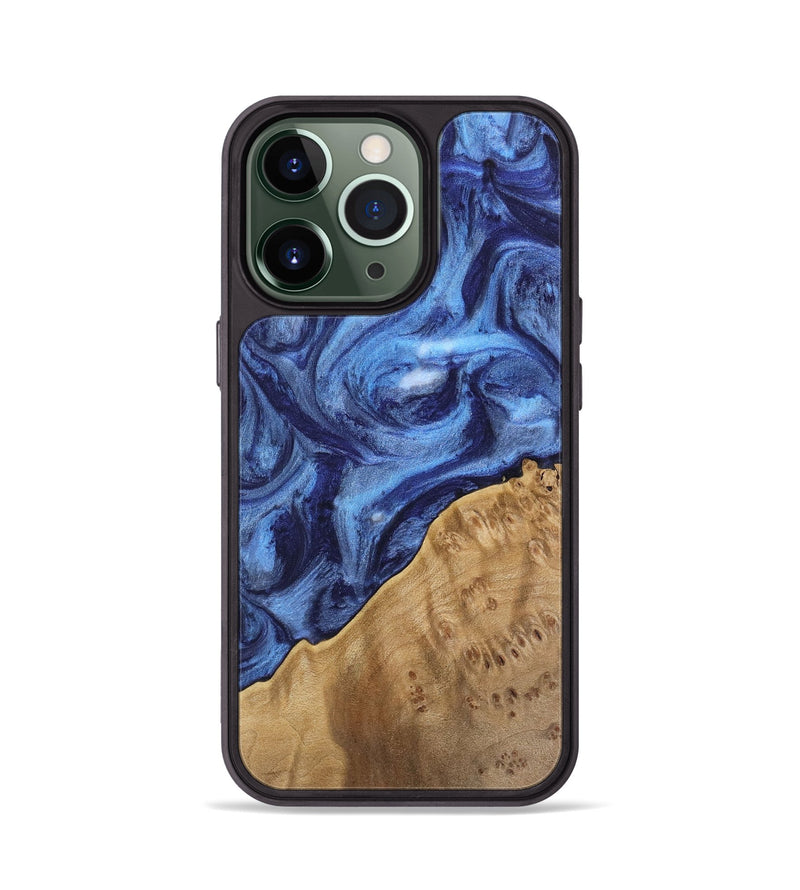 iPhone 13 Pro Wood Phone Case - Tammara (Blue, 742013)