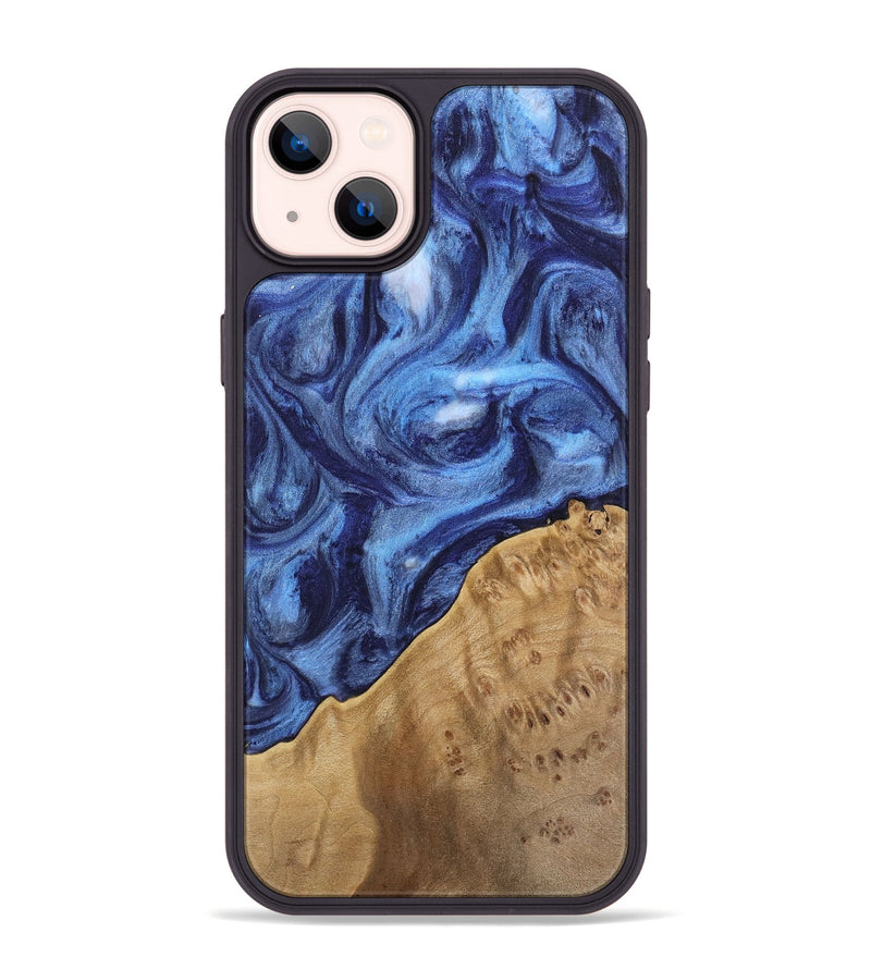 iPhone 14 Plus Wood Phone Case - Tammara (Blue, 742013)